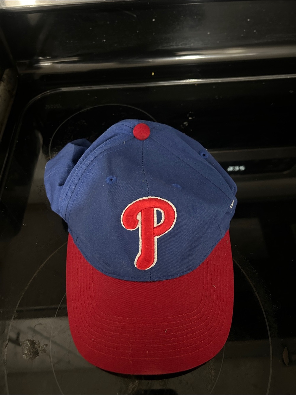 Kids Blue and Red Baseball Cap with P Logo